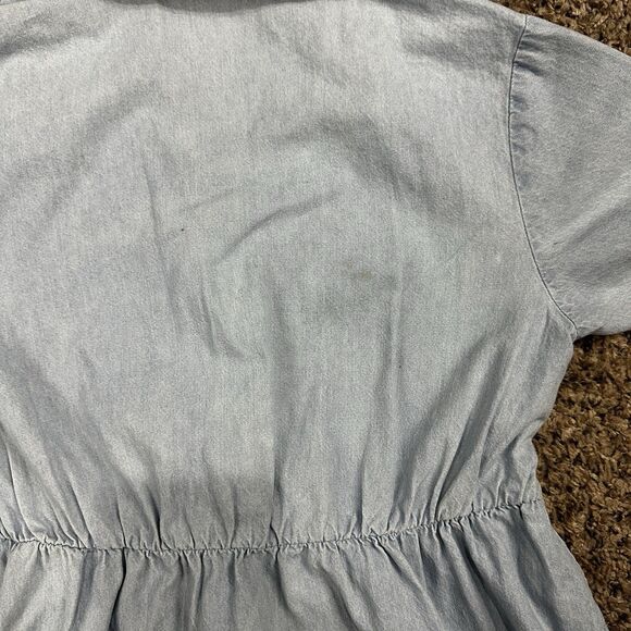 Girls Wonder Nation Short Sleeve Button Blue Denim Dress Light Blue Size 7/8 - Picture 5 of 10